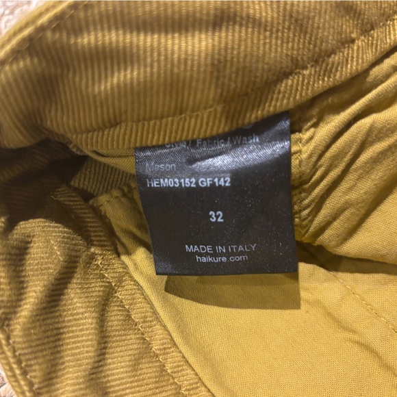 Men’s Haikure Cotton Twill Cropped pant size 32 x 27 mustard. - Picture 4 of 4